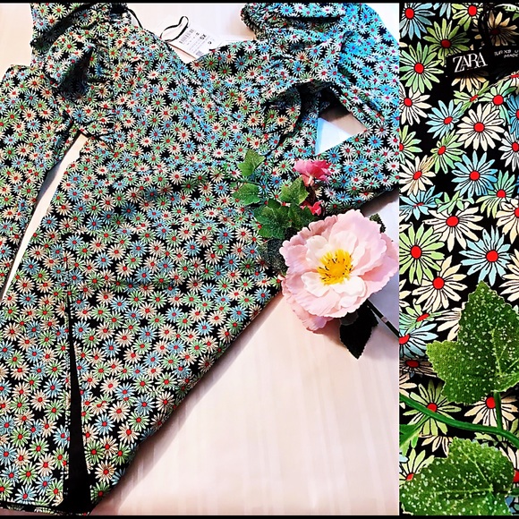 Zara Multicolored Floral Print with ruffles. XS - Picture 3 of 8